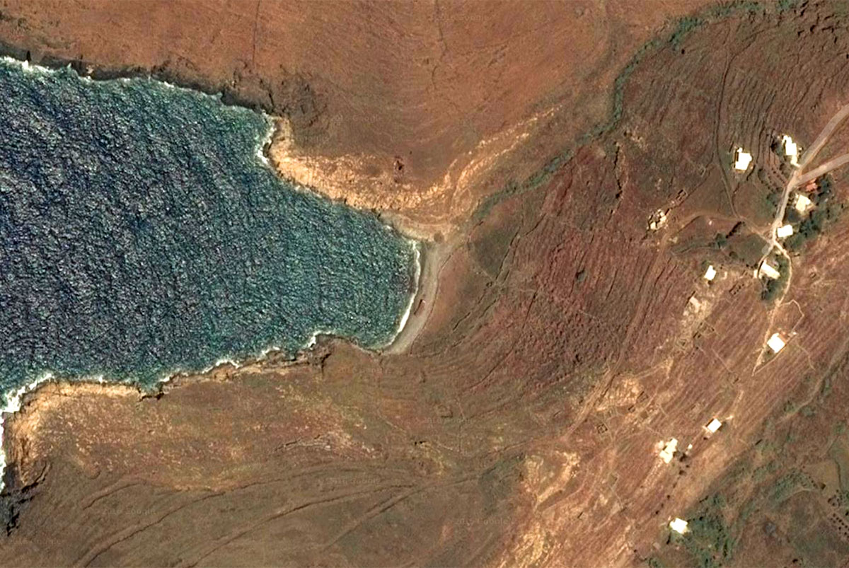 Η παραλία του Κούντουρου (δορυφορική φωτογραφία)